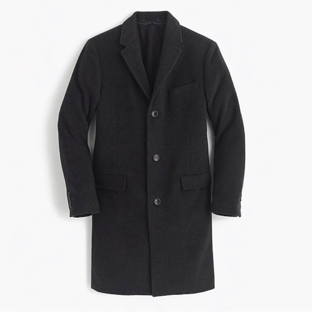 J.CREW *NWOT* Men's Ludlow Wool/Cashmere Heather Charcoal Gray Overcoat 40S
